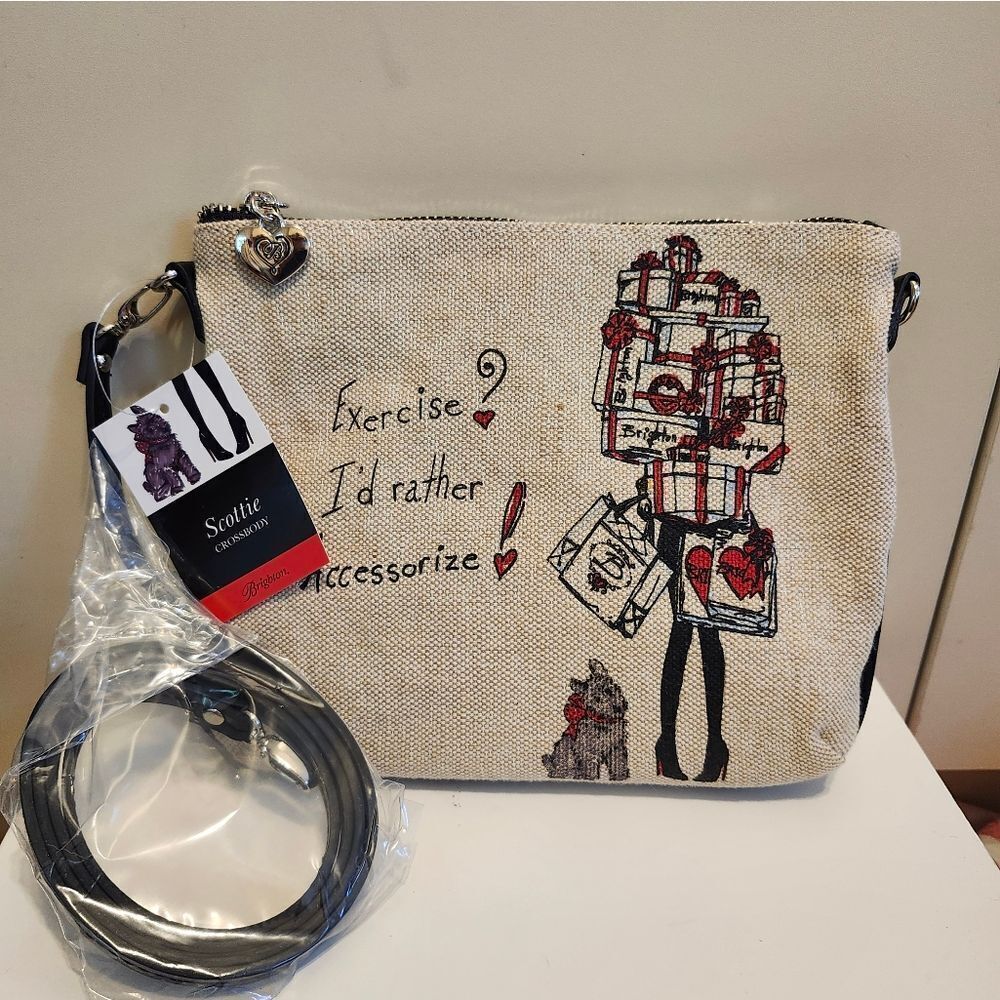 NWT Brighton "Scottie" Ltd.Ed '15 Canvas Crossbody Bag Ret.$70 Sz.10.5"x 7.5"x5"